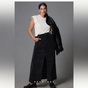 Anthropologie Pilcro The Madi Slit Front Corduroy Skirt